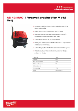 MILWAUKEE Vysavač prachu třídy M (42 litrů) 4933459418 A4 PDF