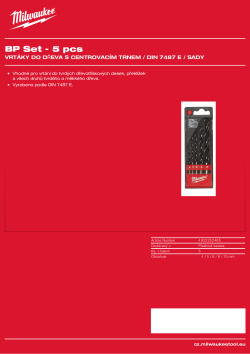 MILWAUKEE Sada vrtáků do dřeva 5 ks 4932352465 A4 PDF