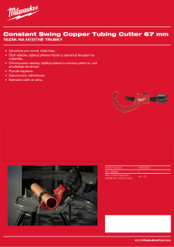 MILWAUKEE Řezák na měděné trubky 67 mm 48229253 A4 PDF
