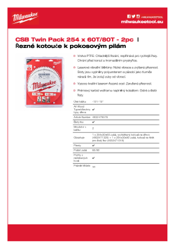 MILWAUKEE 254 x 30 mm Dvojité balení 2 ks 4932479576 A4 PDF