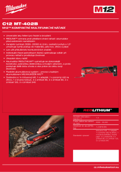 MILWAUKEE M12™ kompaktní multifunkční nářadí 4933441705 A4 PDF