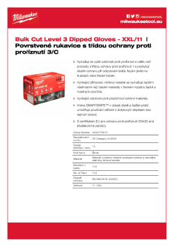 MILWAUKEE Rukavice s třídou ochrany proti proříznutí C velké balení XXL/11 - 144 ks 4932479015 A4 PDF