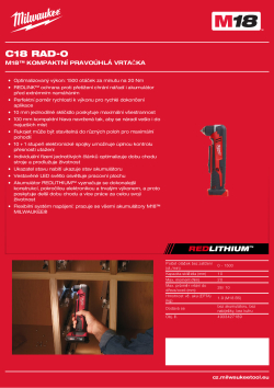 MILWAUKEE M18™ kompaktní pravoúhlá vrtačka 4933427189 A4 PDF