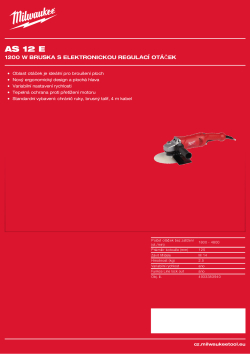 MILWAUKEE 1200 W bruska s elektronicky nastavitelnou rychlostí 4933383940 A4 PDF