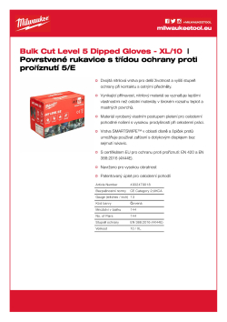 MILWAUKEE Rukavice s třídou ochrany proti proříznutí E velké balení XL/10 - 144 ks 4932479018 A4 PDF