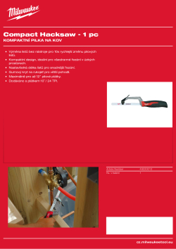 MILWAUKEE Kompaktní pilka na kov 48220012 A4 PDF