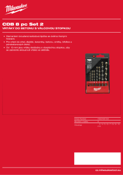 MILWAUKEE Vrtáky do betonu sada 8 ks 4932480158 A4 PDF