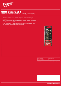 MILWAUKEE Vrtáky do betonu sada 5 ks 4932480157 A4 PDF