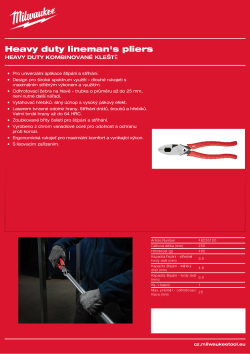 MILWAUKEE Heavy duty kombinované klešte 48226100 A4 PDF