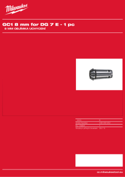MILWAUKEE ⌀ 8 mm objímka uchycení 4931391452 A4 PDF