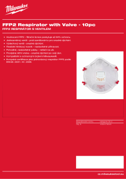MILWAUKEE FFP2 respirátor s ventilem - 10 ks 4932478548 A4 PDF