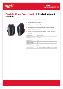 MILWAUKEE Pružný kolenní chránič - 1 pár 4932478136 A4 PDF