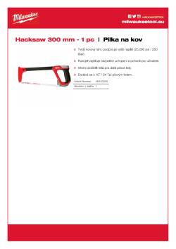 MILWAUKEE Pilka na kov 48220050 A4 PDF