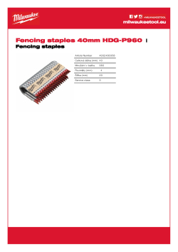 MILWAUKEE Spony – na oplocení 40mm HDG-P960 4932480358 A4 PDF
