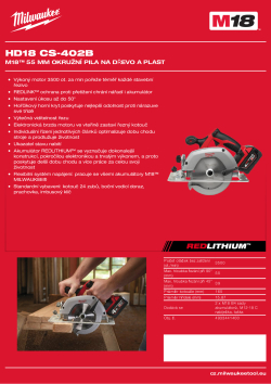 MILWAUKEE M18™ 55 mm okružní pila na dřevo a plast 4933441400 A4 PDF