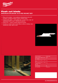 MILWAUKEE Special Application: flush cut blade 48001600 A4 PDF