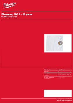 MILWAUKEE Filtrační sáčky 4932352308 A4 PDF