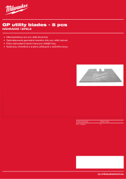 MILWAUKEE Náhradní čepele - rovné 5 ks 48221905 A4 PDF