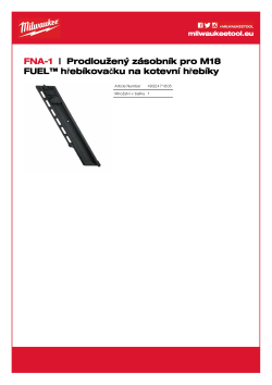 MILWAUKEE Prodloužený zásobník pro M18 FUEL™ hřebíkovačku na kotevní hřebíky 4932471605 A4 PDF