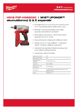 MILWAUKEE M18™ UPONOR™ expandér Q & E 4933451162 A4 PDF