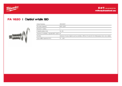 MILWAUKEE Čistící vrták ke spirálám 16 mm a 20 mm 48532831 A4 PDF