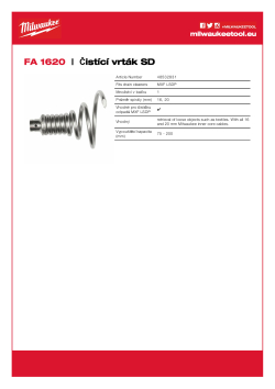 MILWAUKEE Čistící vrták ke spirálám 16 mm a 20 mm 48532831 A4 PDF