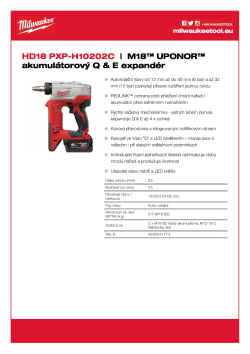 MILWAUKEE M18™ UPONOR™ expandér Q & E 4933441774 A4 PDF