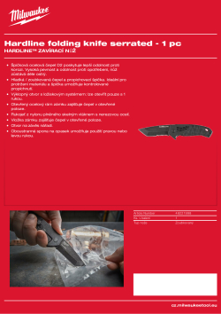 MILWAUKEE HARDLINE™ zavírací nůž - zoubkovaný 48221998 A4 PDF