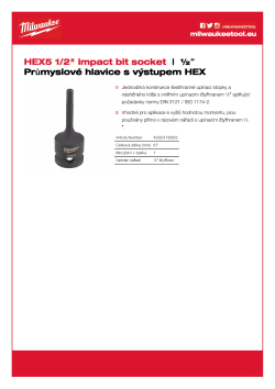 MILWAUKEE Průmyslová hlavice HEX5 ½″ 4932478063 A4 PDF