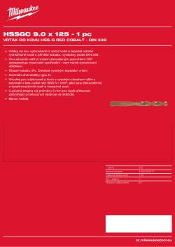 MILWAUKEE Red Cobalt HSS-G Drill Bits 4932363277 A4 PDF