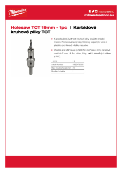MILWAUKEE TCT Holesaws 4932479035 A4 PDF