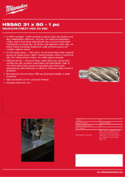 MILWAUKEE HSS annular cutters 50 mm 4932343306 A4 PDF