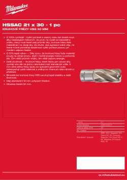MILWAUKEE HSS annular cutters 30 mm 4932343277 A4 PDF