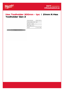 MILWAUKEE Stopka pro pěchovací desky a pemrlice K-Hex 21 mm 4932479219 A4 PDF