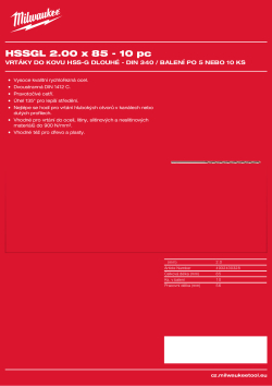 MILWAUKEE HSS-Ground Drills Long / DIN340 / 5 and 10 pack 4932430328 A4 PDF