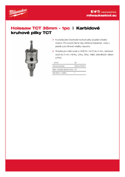 MILWAUKEE TCT Holesaws 4932479043 A4 PDF