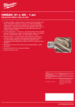 MILWAUKEE HSS annular cutters 30 mm 4932371750 A4 PDF