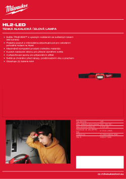 MILWAUKEE Tenká alkalická čelová lampa 4933471286 A4 PDF