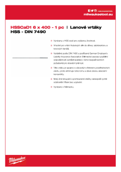 MILWAUKEE HSS Cable Drills 4932399672 A4 PDF