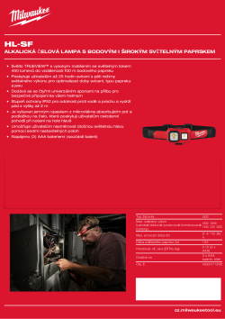 MILWAUKEE Alkalická čelová lampa s bodovým i širokým světelným paprskem 4933471388 A4 PDF
