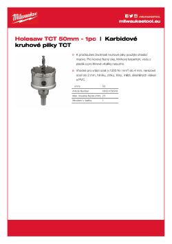 MILWAUKEE TCT Holesaws 4932479048 A4 PDF