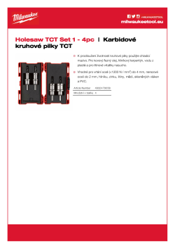 MILWAUKEE Sada děrovek s tvrdokovovými zuby 4 kusy 4932479058 A4 PDF