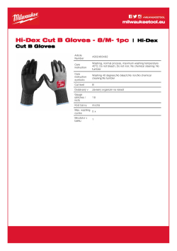 MILWAUKEE Rukavice pro citlivou práci tř. B 8/m 1 ks 4932480492 A4 PDF