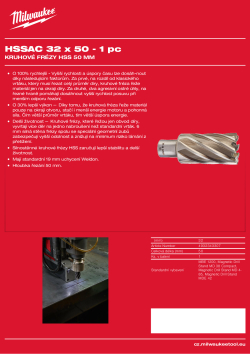 MILWAUKEE HSS annular cutters 50 mm 4932343307 A4 PDF