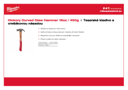 MILWAUKEE Tesařské kladivo s ořechovou násadou 16oz / 450g 4932478659 A4 PDF