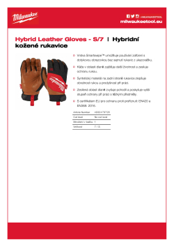 MILWAUKEE Hybridní kožené rukavice - S/7 - 1 ks 4932479726 A4 PDF