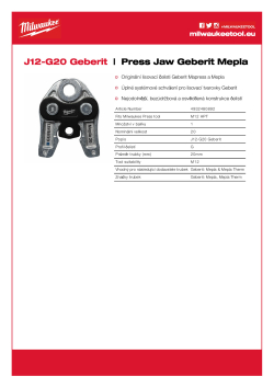 MILWAUKEE Press Jaws GEBERIT 4932480892 A4 PDF