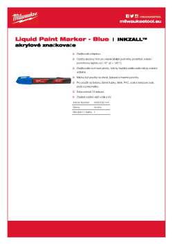 MILWAUKEE INKZALL™ tekutý značkovač 4932492144 A4 PDF