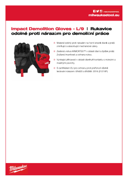 MILWAUKEE Rukavice odolné proti nárazům pro demoliční práce - L/9 - 1ks 4932471909 A4 PDF