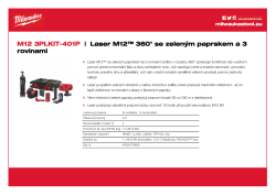 MILWAUKEE Sada laseru M12™ 360° se zeleným paprskem se 3 rovinami a příslušenství 4933478960 A4 PDF